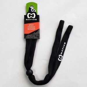 Native Black Woven Cotton Adjustable Sport Eyewear Retainer/Leash